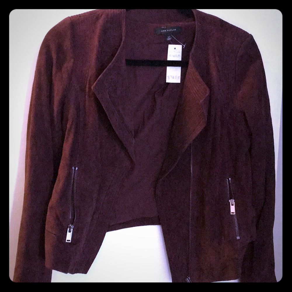Burgundy leather coat